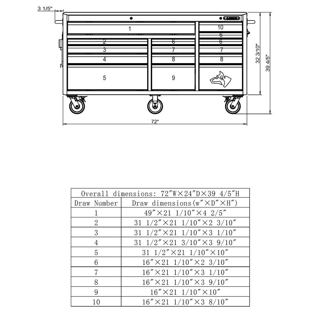 Husky 72 in. W x 24 in. D Heavy Duty 15-Drawer Mobile Workbench Cabinet with Stainless Steel Top in Gloss Red H72MWC15RDL