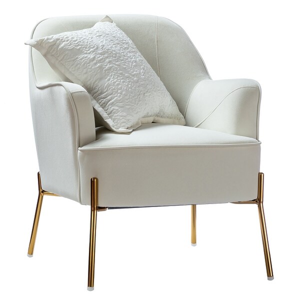 Nora Modern Accent Chair Comfy Velvet with Metal Legs by HULALA HOME