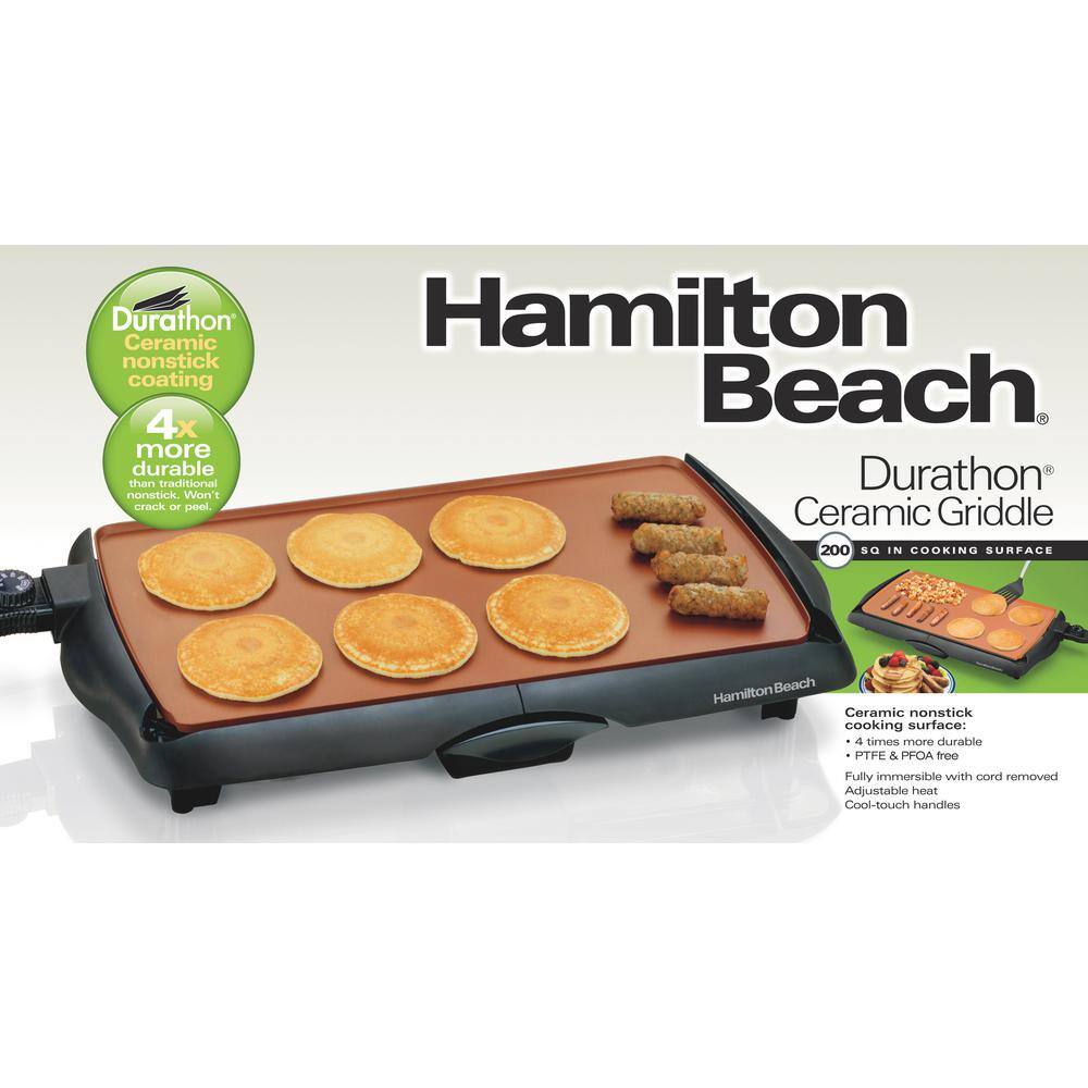 Hamilton Beach 200 sq in. Black Durathon Ceramic Griddle 38518R