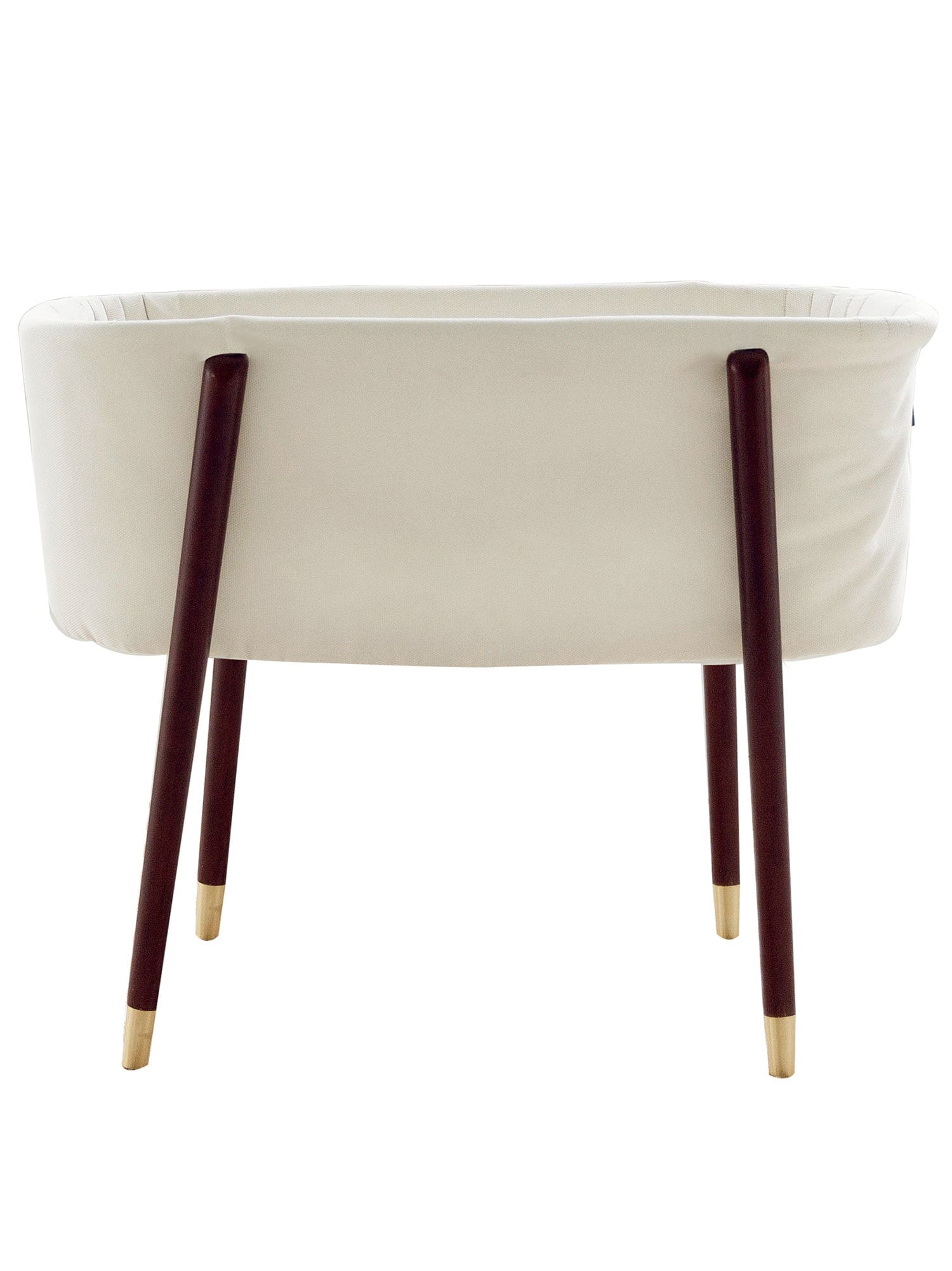 TruBliss Sova Modern Bassinet Crib Sleeper with Walnut Legs, Irish Cream