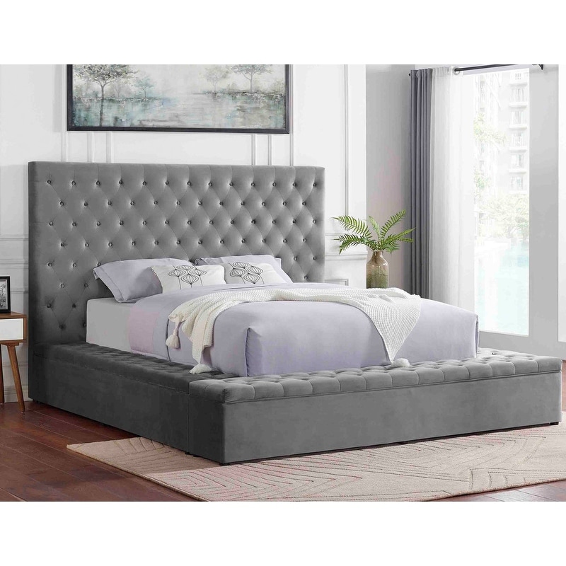 Best Master Furniture Rachel High Profile Upholstered Platform Bed