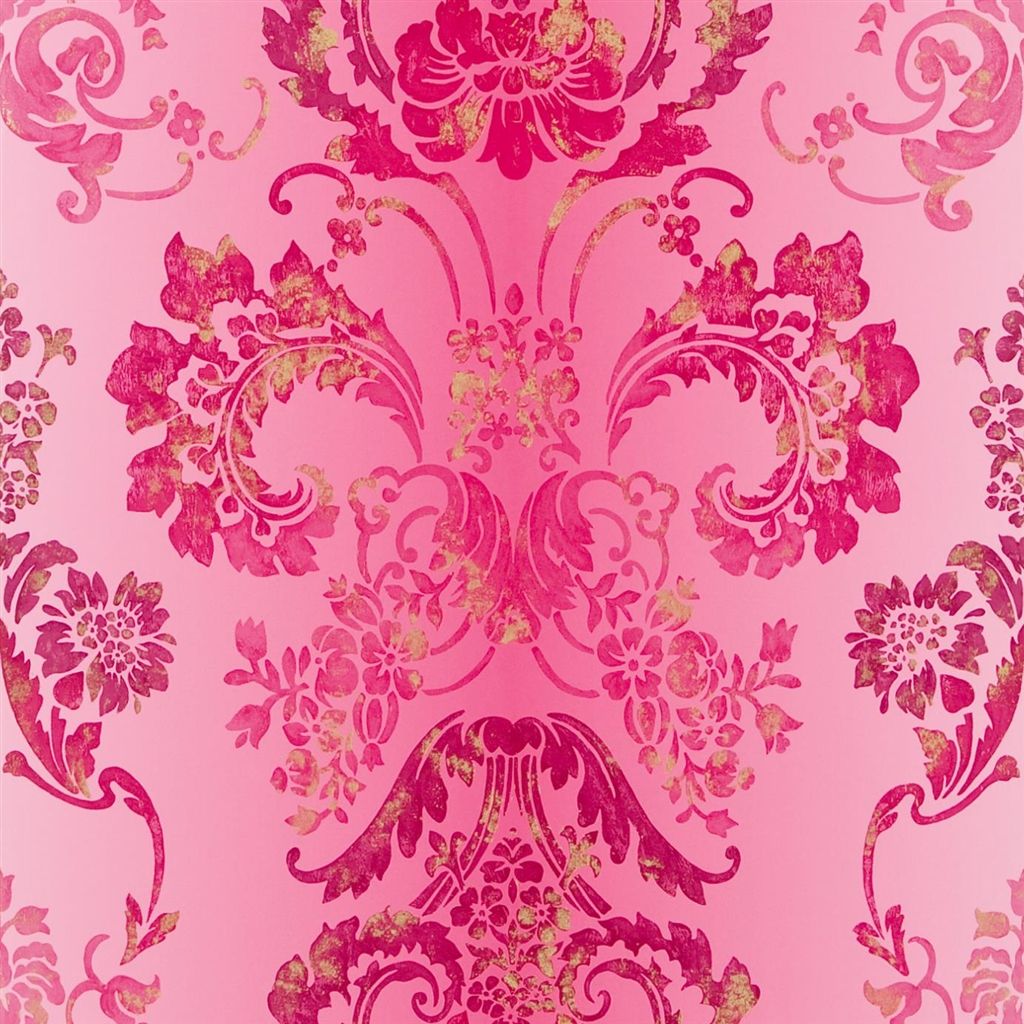 Sample Kashgar Wallpaper in Fuchsia from the Edit Vol. 1 Collection by Designers Guild