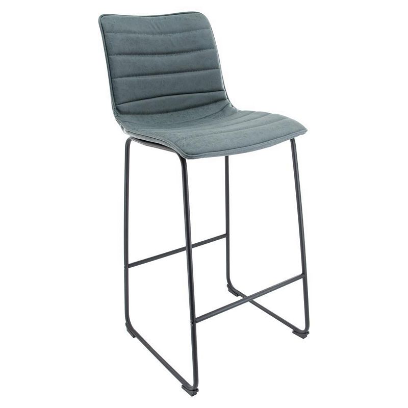 LeisureMod Brooklyn 29.9 Modern Leather Bar Stool