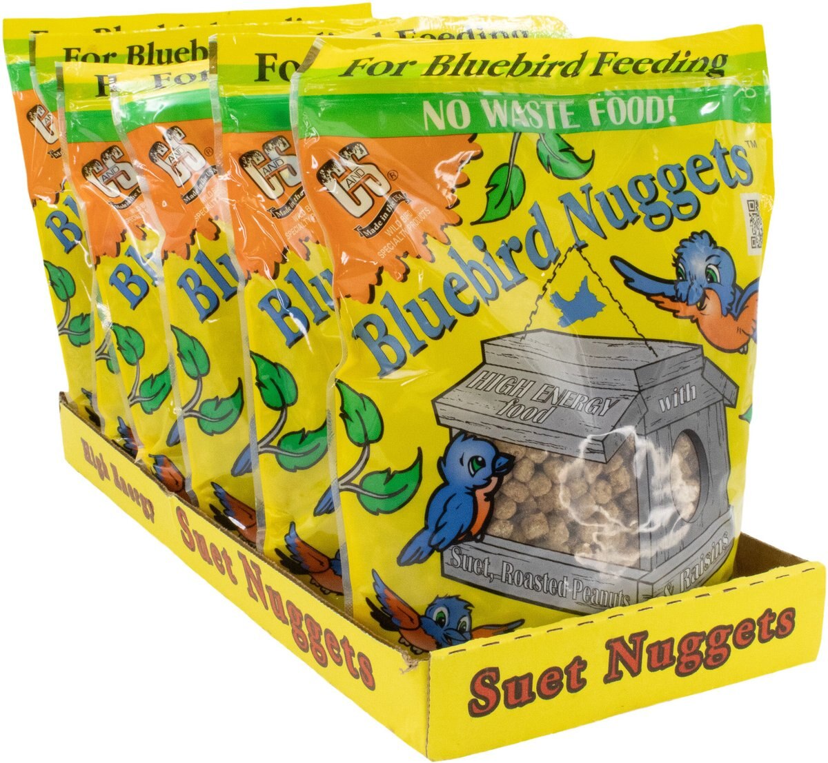 CandS No Melt and No Waste Bluebird Nuggets Bird Food， 27-oz bag