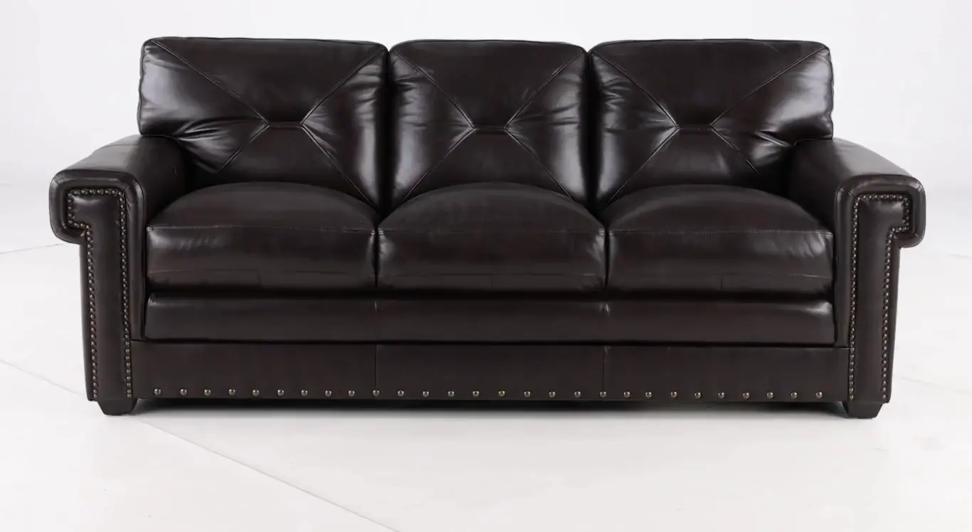 Derrick Dark Brown Leather Sofa