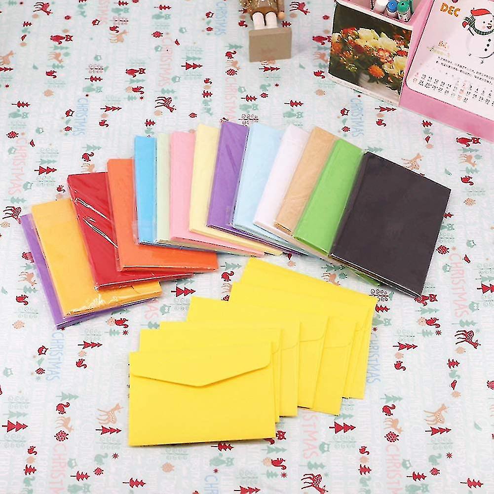 100 Pieces Mini Envelopes And 100 Pieces White Blank Cards， Multi Color Cute