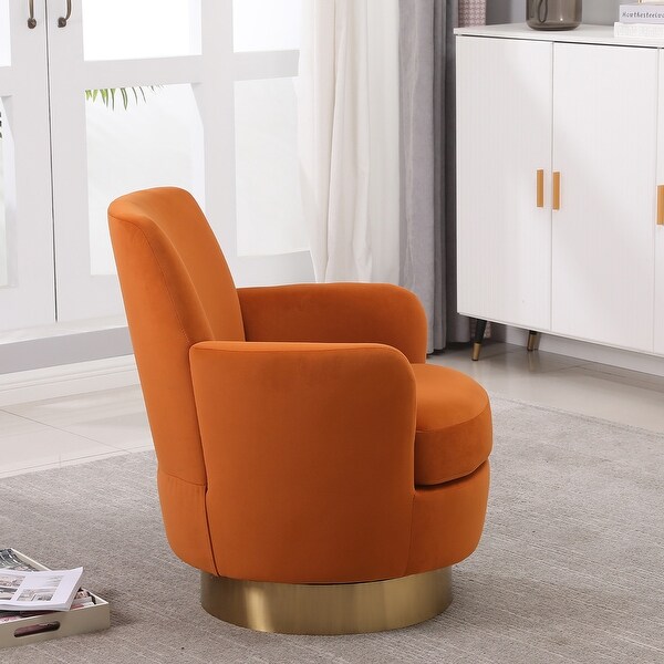 Velvet Swivel Barrel Chair，Swivel Accent Chairs Armchair for Living Room