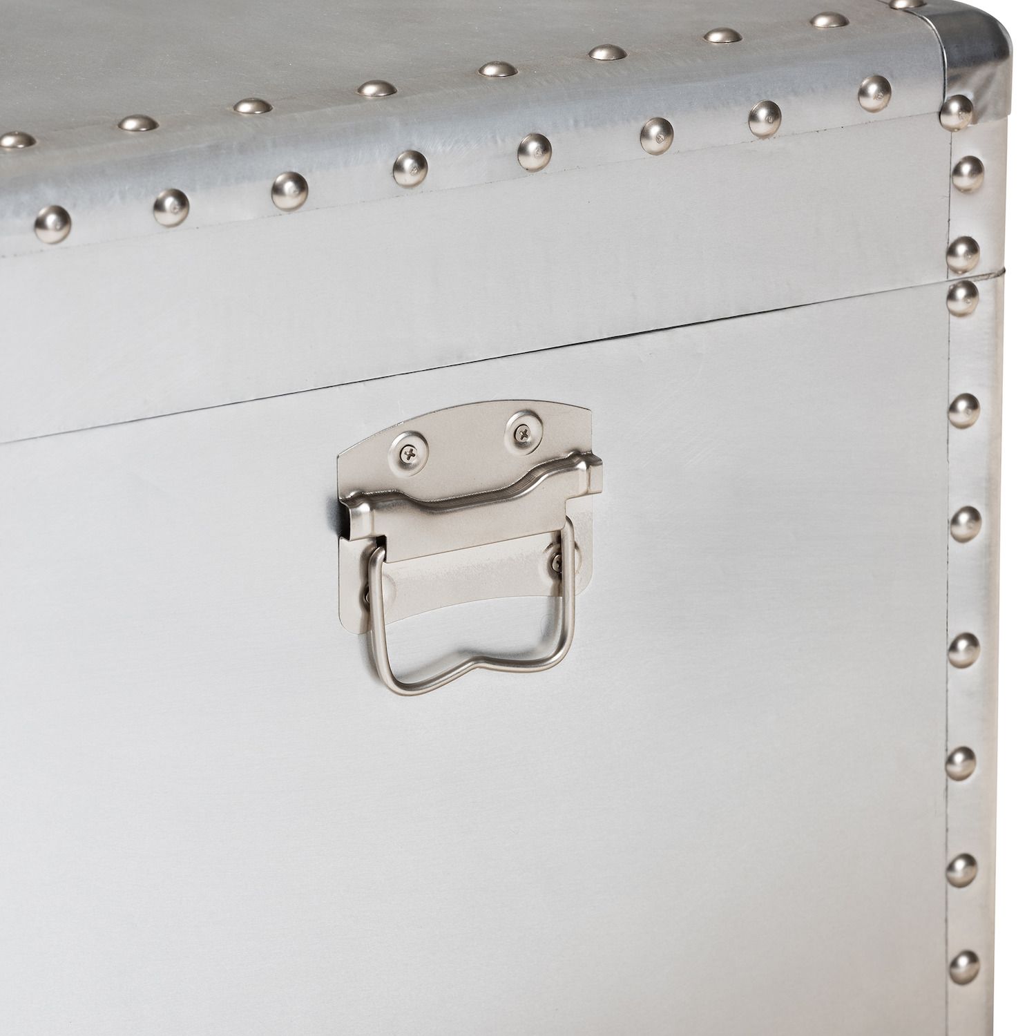 Baxton Studio Serge Silver Storage Trunk