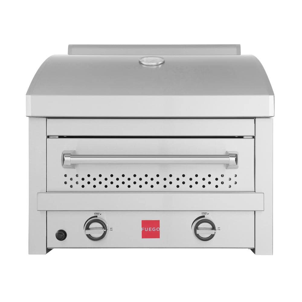 Fuego Premium 27 in. 2-Burner Natural Gas Outdoor Pizza Oven in 304 Stainless Steel F27S-Pizza-NG