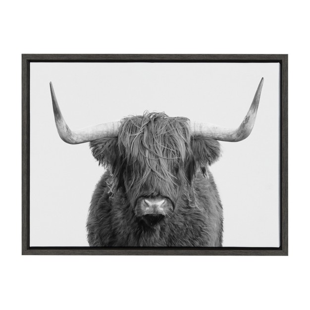 Kate And Laurel Sylvie Highland Cow Portrait Framed Canvas By Amy Peterson Art Studio