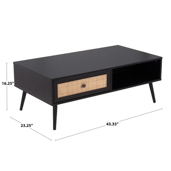 Ailani Coffee Table with Rattan Accent