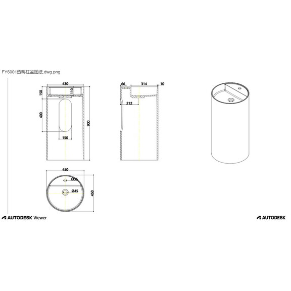 Bathroom Sink Resin Circular Pedestal Sink Blue Sk...