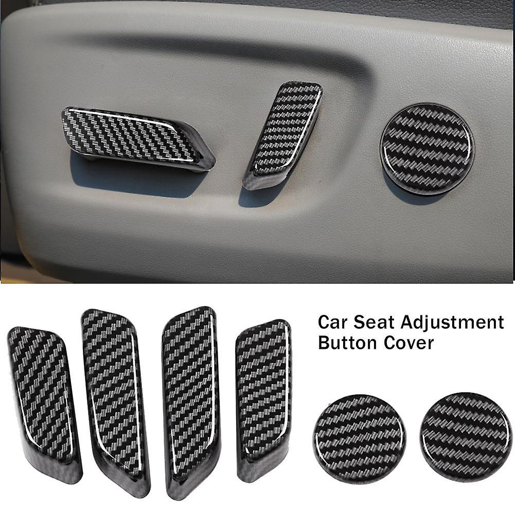 6pcs Seat Adjustment Switches Protective Decorative Stickers Carbon Fiber Pattern Compatible For Tesla Model 3