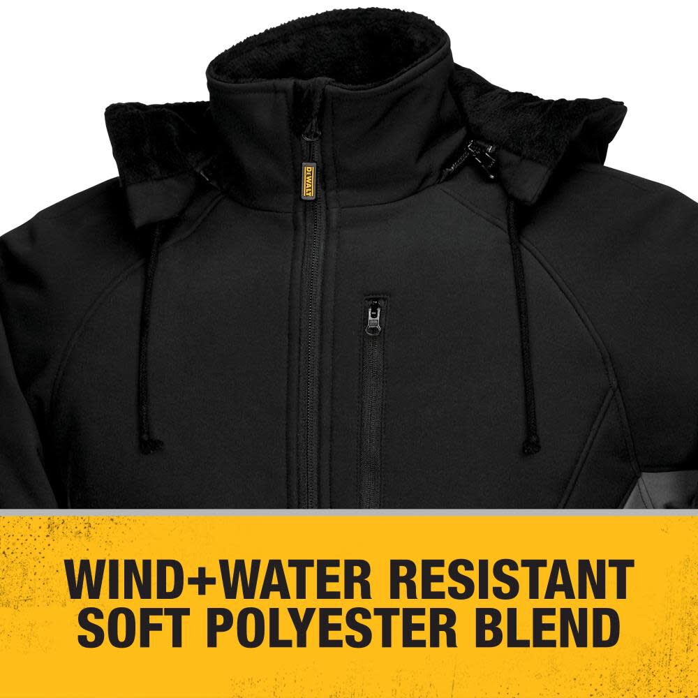 DEWALT Women's Hooded Soft Shell Jacket Kitted: Battery Adapter and Charger in Black - Large DCHJ066C1-L from DEWALT