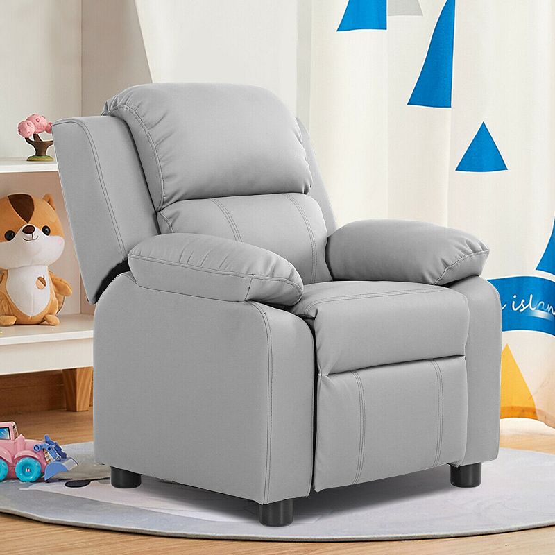 Deluxe Kids Armchair Recliner Headrest Sofa with Storage Arms