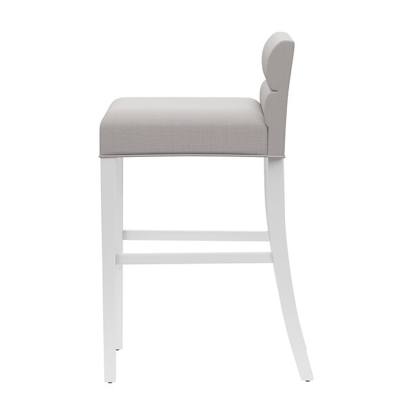 Desco Wood Upholstered Stool， White