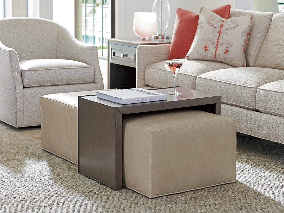 Savona Leather Cocktail Ottoman