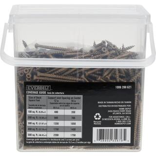 Everbilt #8 x 2 in. Star Drive Trim Head Exterior Wood Screws 5 lbs.-Box (815-Piece) 117363