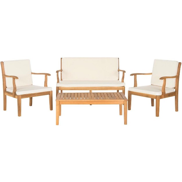 Montclair 4 Piece Patio Outdoor Living Conversation Set Safavieh