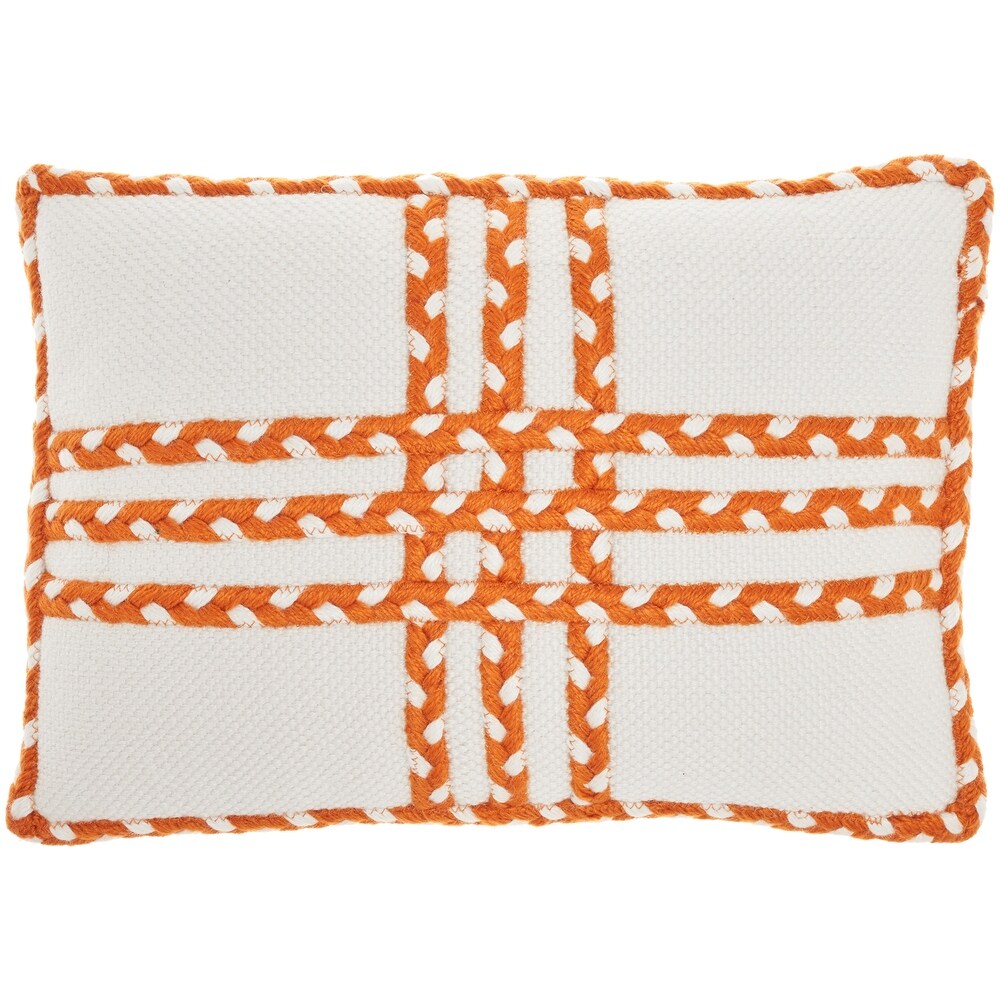 Mina Victory Outdoor Pillows Criss Cross Braids 14\