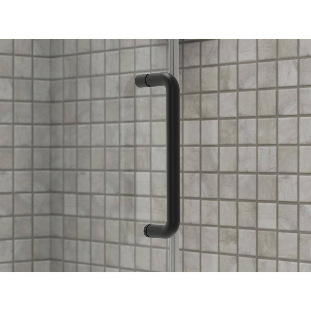 KOHLER Elate 59.625 in. W x 70.5 in. H Sliding Frameless Shower Door in Matte Black with Crystal Clear Glass K-707608-6G79-BL