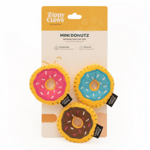 ZippyClaws Catnip Mini Donutz Cat Toy， 3 piece