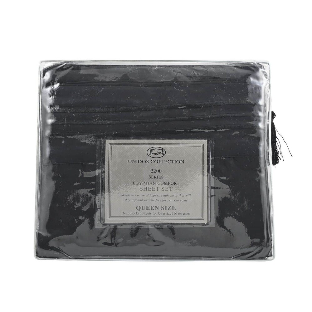 2200 Series 80 GSM Black Microfiber 4pc Sheet Set  Queen Gifts