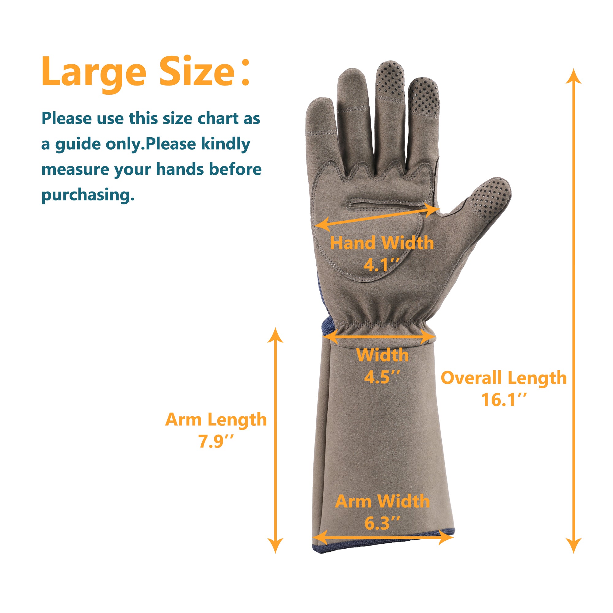 COOLJOB Rose Pruning Thorn Proof Gardening Gloves, Long Sleeve Puncture Proof Gloves with Forearm Protection for Women and Men, Large Size, Navy & Grey (1 Pair L)