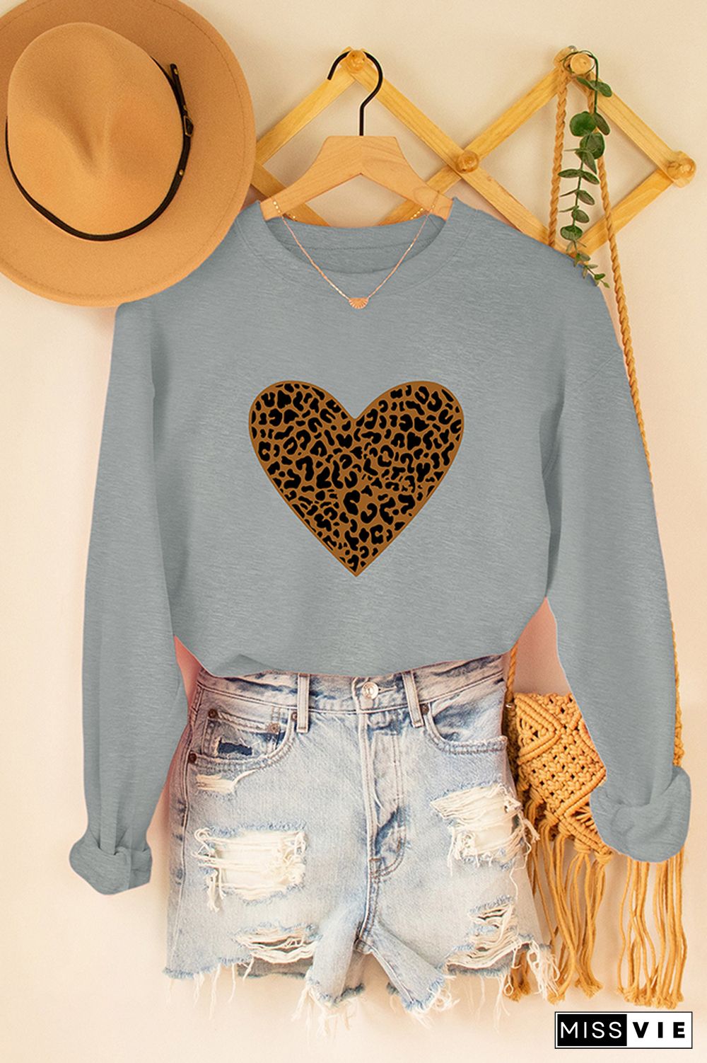 Valentines Day Shirt,Leopard heart Sweatshirt Wholesale