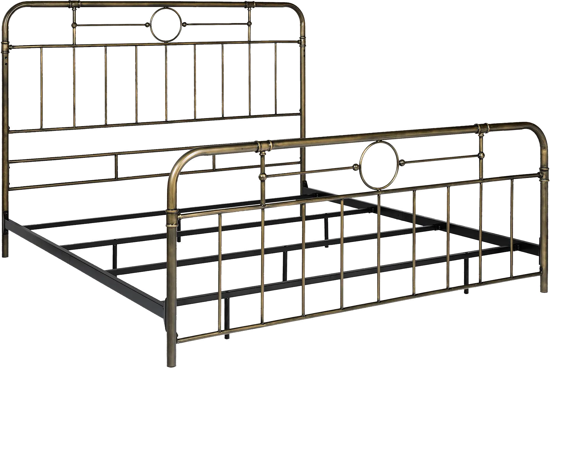 Farmhouse Bronze Metal Pipe King Size Bed - Walker Edison