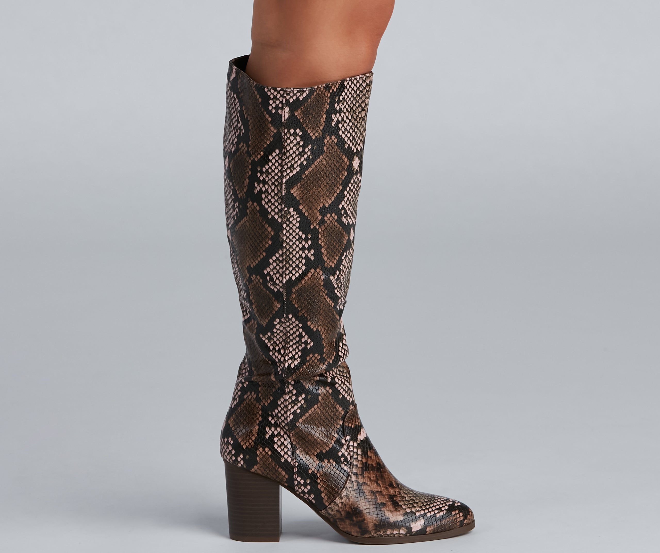 Chic Vixen Snake Faux Leather Boots