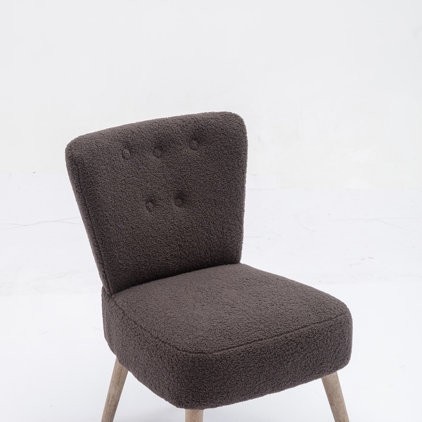 Kata Tufted Back Fabric Farmhouse Slipper Chair With Black Metal Legs