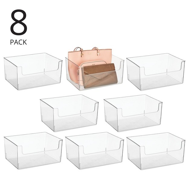 Mdesign Closet Plastic Storage Organizer Bin With Open Dip Front