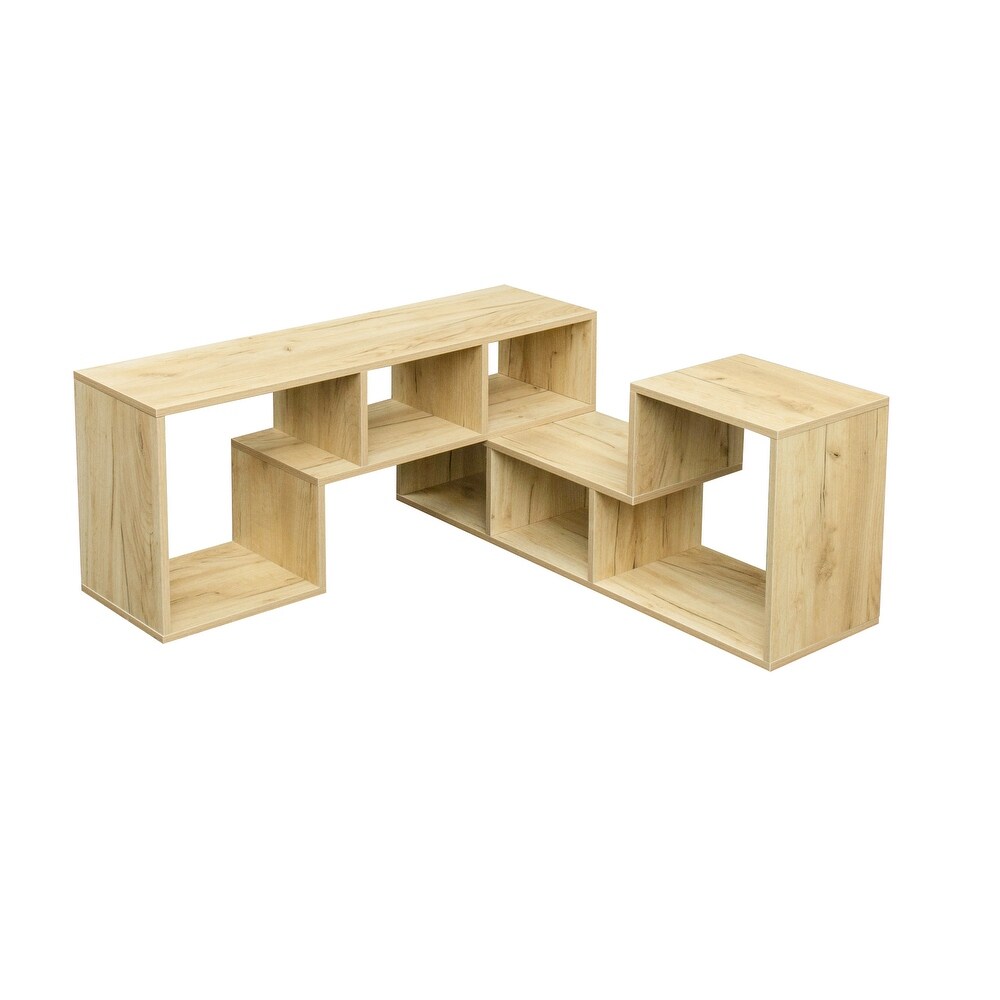 Double L Shaped TV Stand Entertainment Center Display Shelf