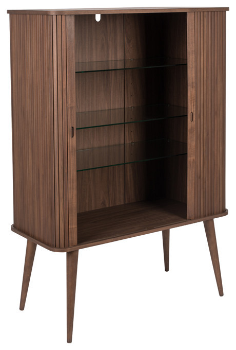 Brown Walnut Cabinet  Zuiver Barbier   Midcentury   Accent Chests And Cabinets   by Luxury Furnitures  Houzz