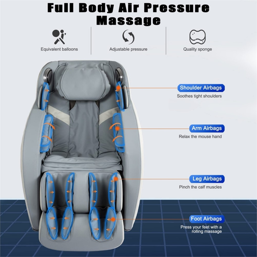 Koppla Blue Faux Leather Zero Gravity Recliner 3D Programmable Massage Chair   Massage Chairs   by Homesquare  Houzz