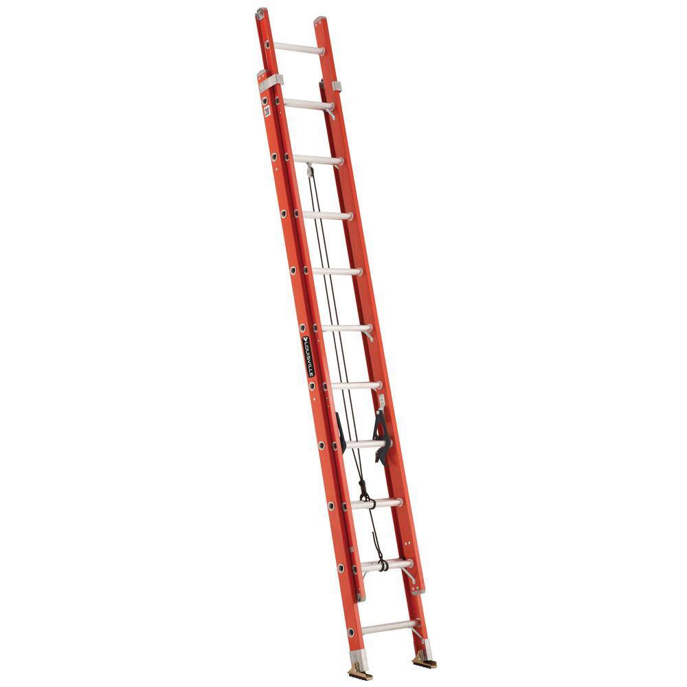 Louisville Ladder 20 ft. Fiberglass Extension Ladder with 300 lbs. Load Capacity Type 1A Duty Rating FE3220