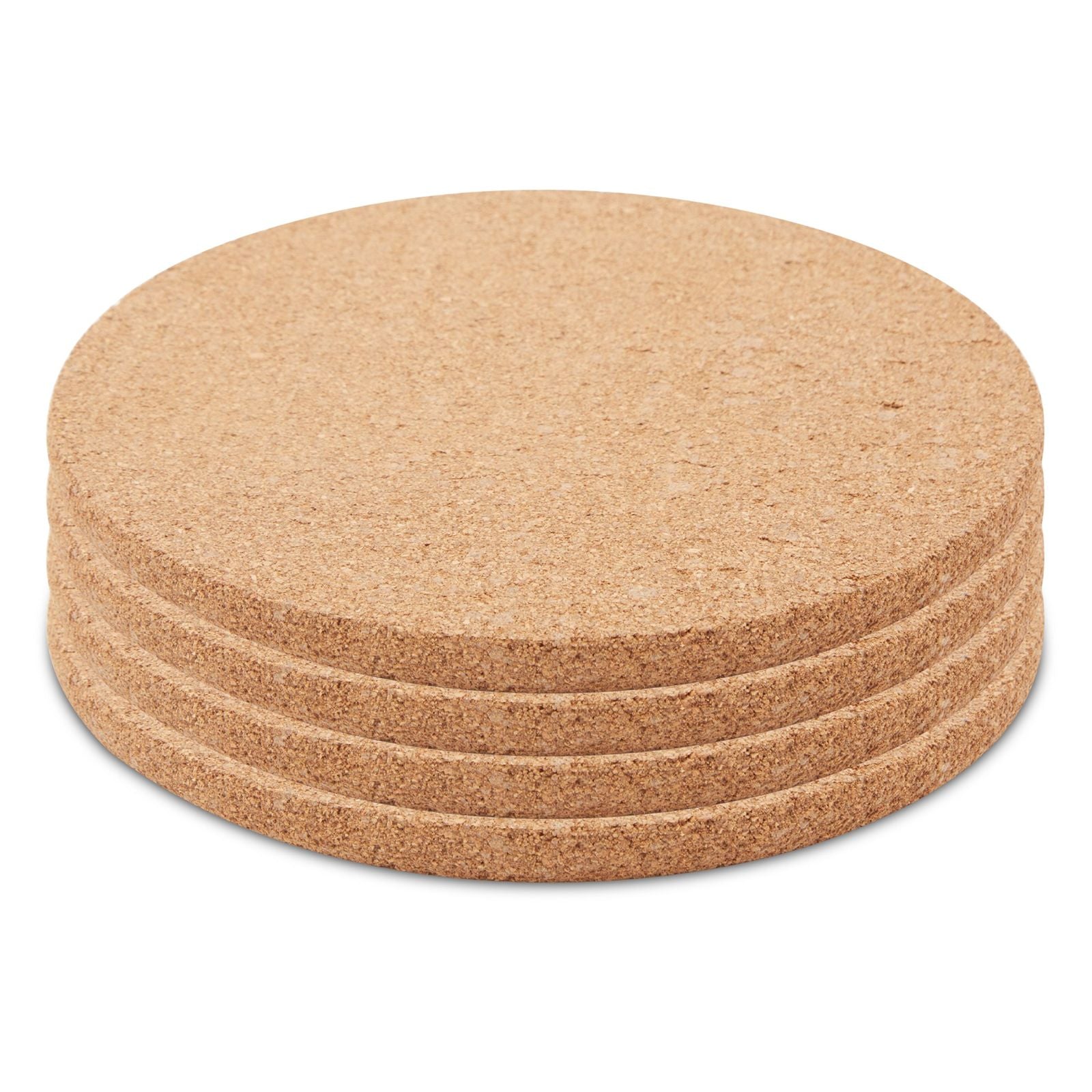 4 Pack Round Cork Board Hot Pads， Corkboard Trivet Placemats for Kitchen， 9 in