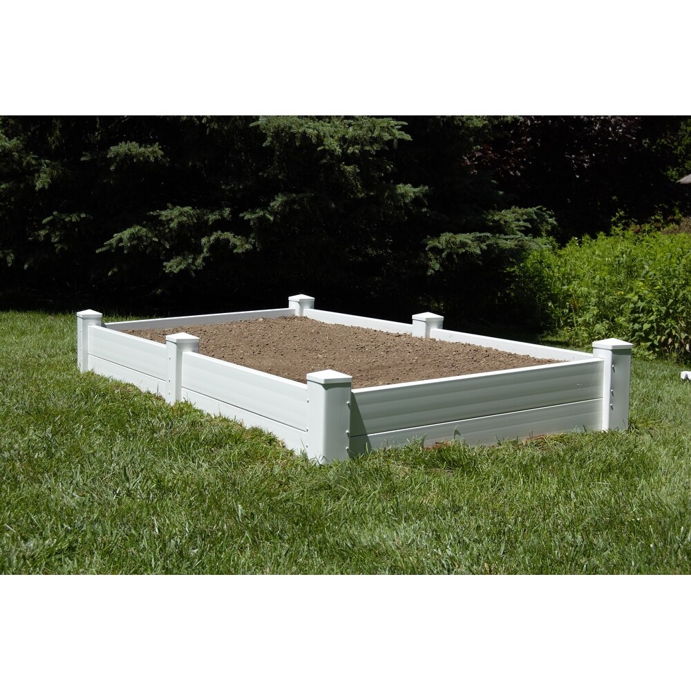 DuraTrel 4' x 8' White Vinyl Raised Garden Bed