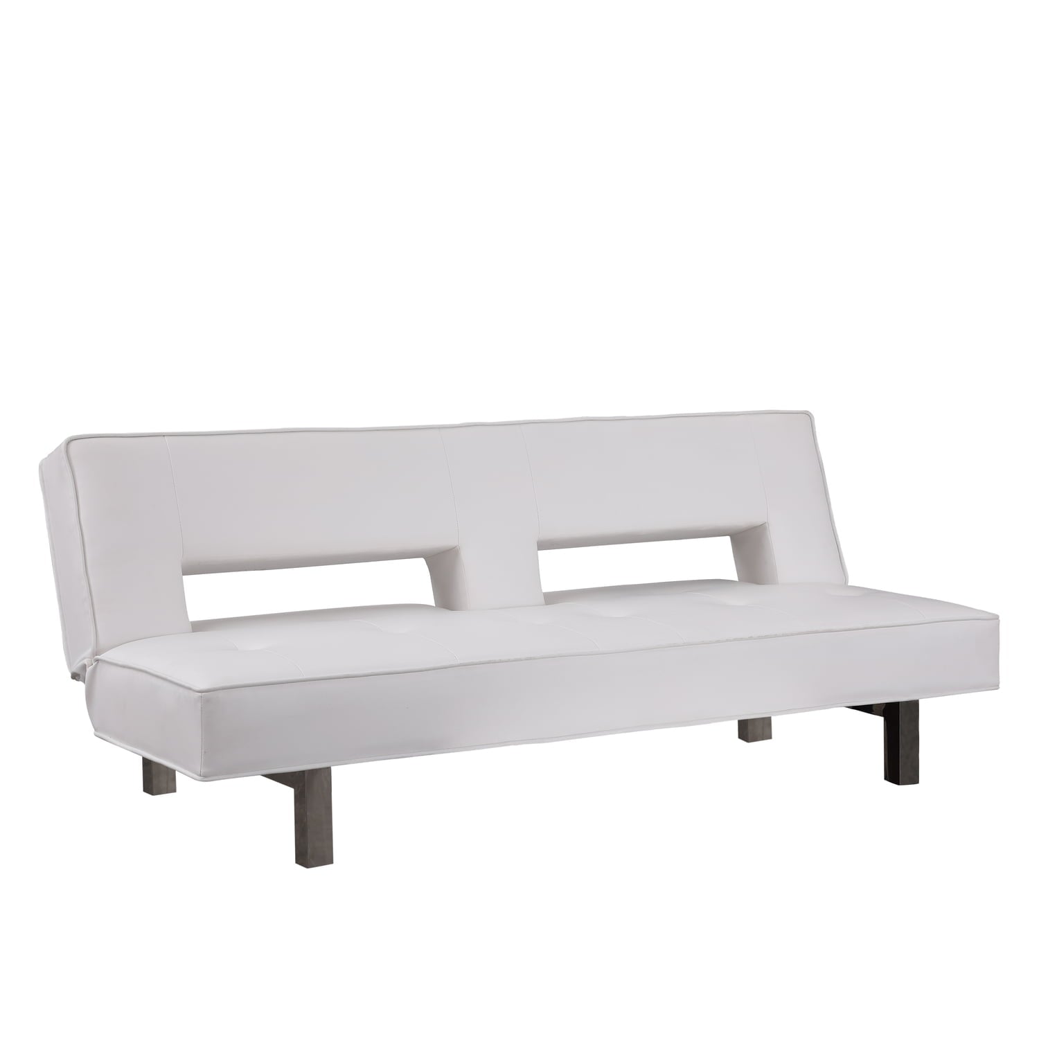 White Futon by Naomi Home-Material:Faux Leather,Size:Modern