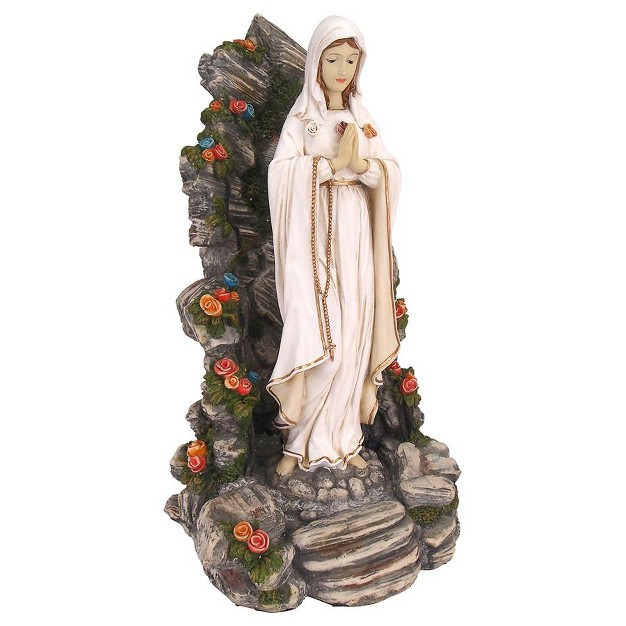 Design Toscano Blessed Virgin Mary Illuminated Garden Grotto Sculpture Multicolored