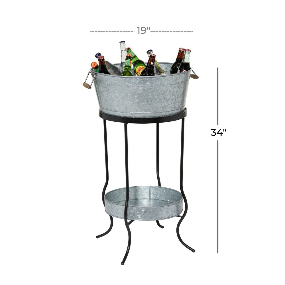 Grey Metal Contemporary Wine Holder 34 x 19 x 19   19 x 19 x 34Round