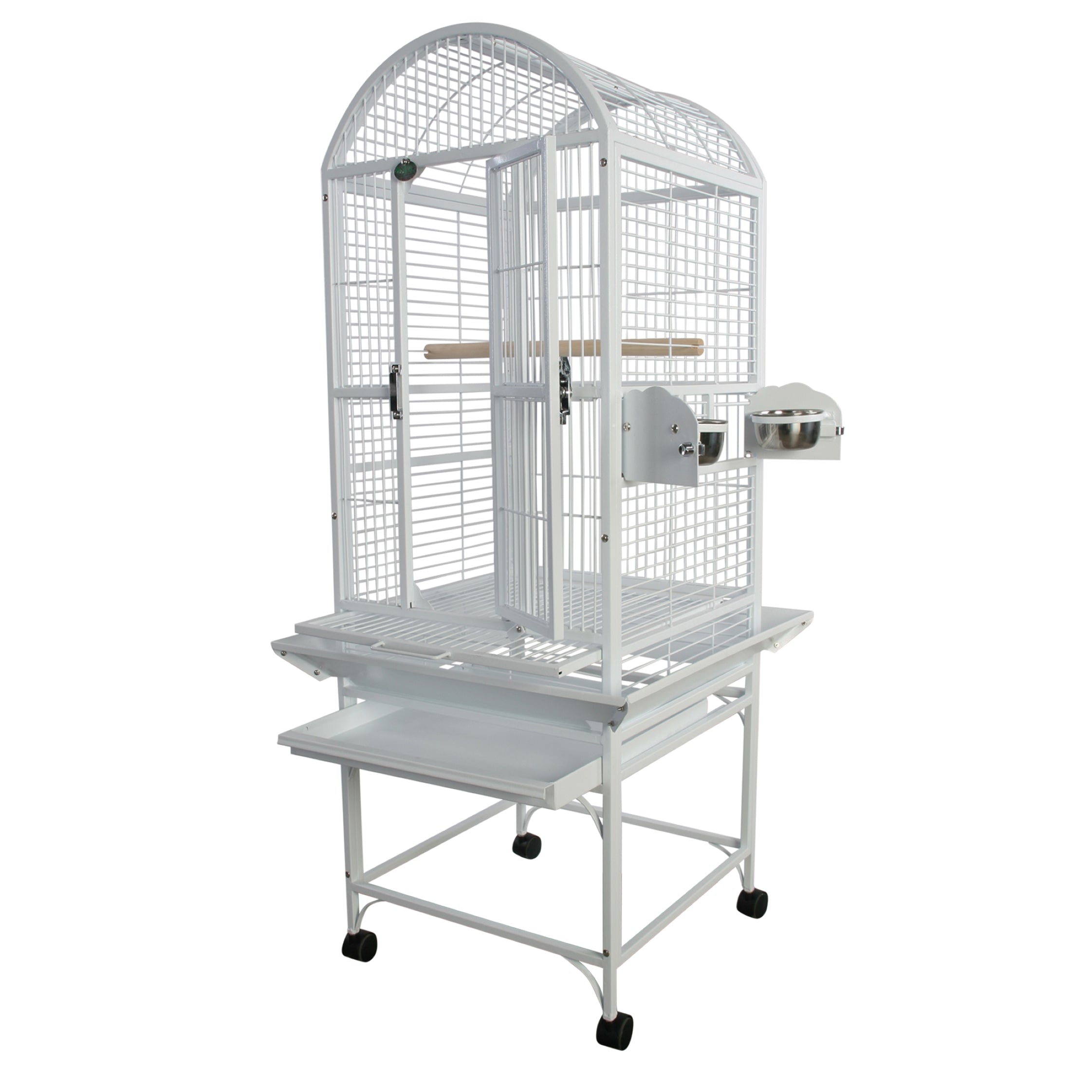 A and E Cage Co. Small Dome Top Cage - White