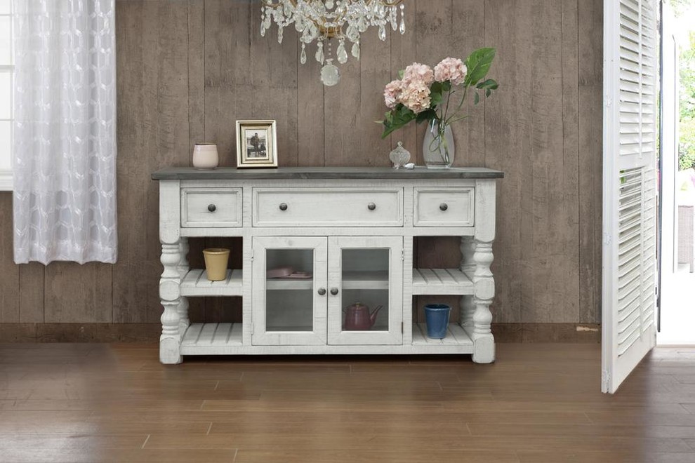 Stonegate TV Stand   60 quot  Farmhouse   Entertainment Centers And Tv Stands   by Crafters and Weavers  Houzz