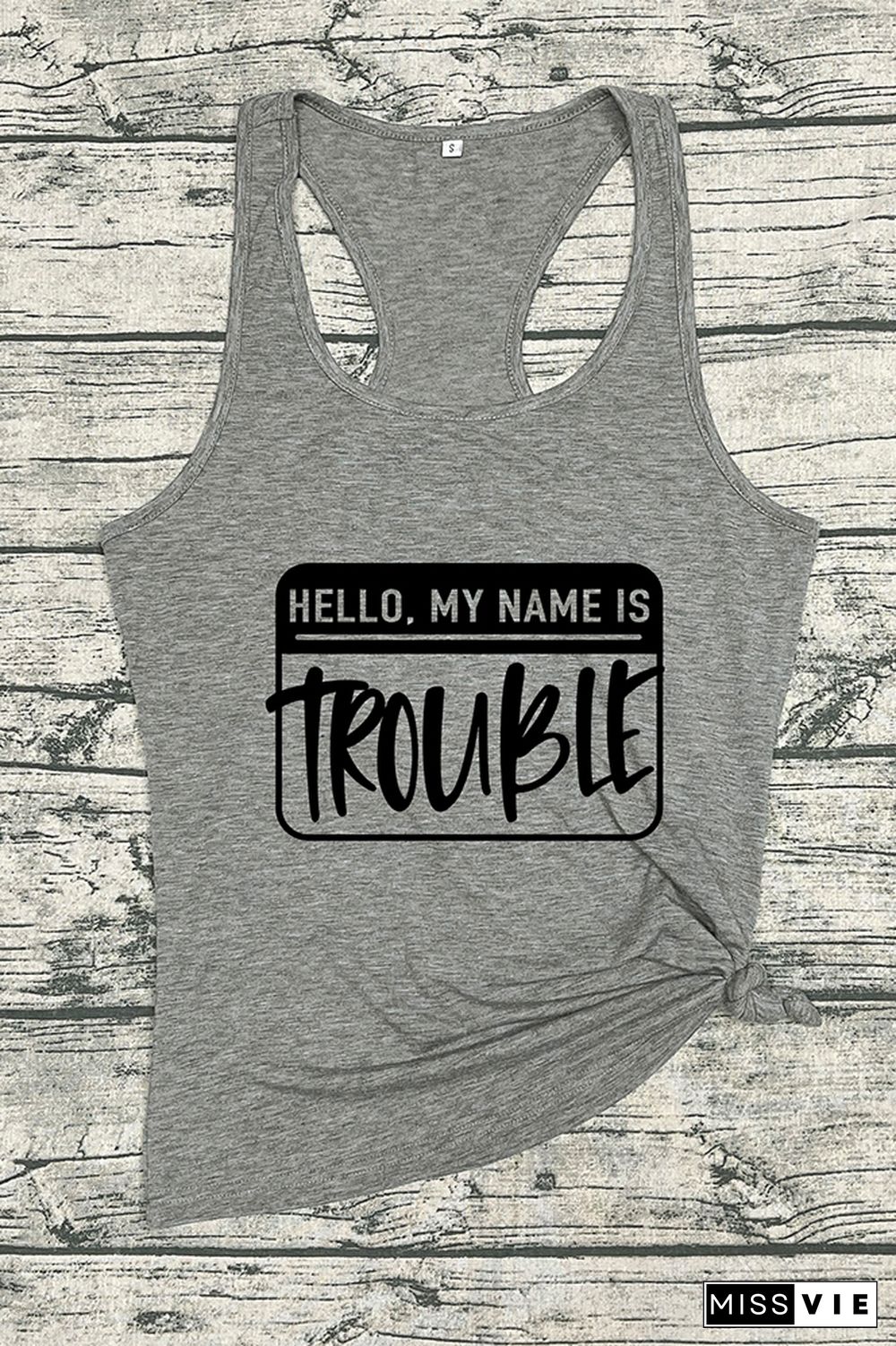 Hello My Name Is Trouble Sleeveless Tank Top Wholesale