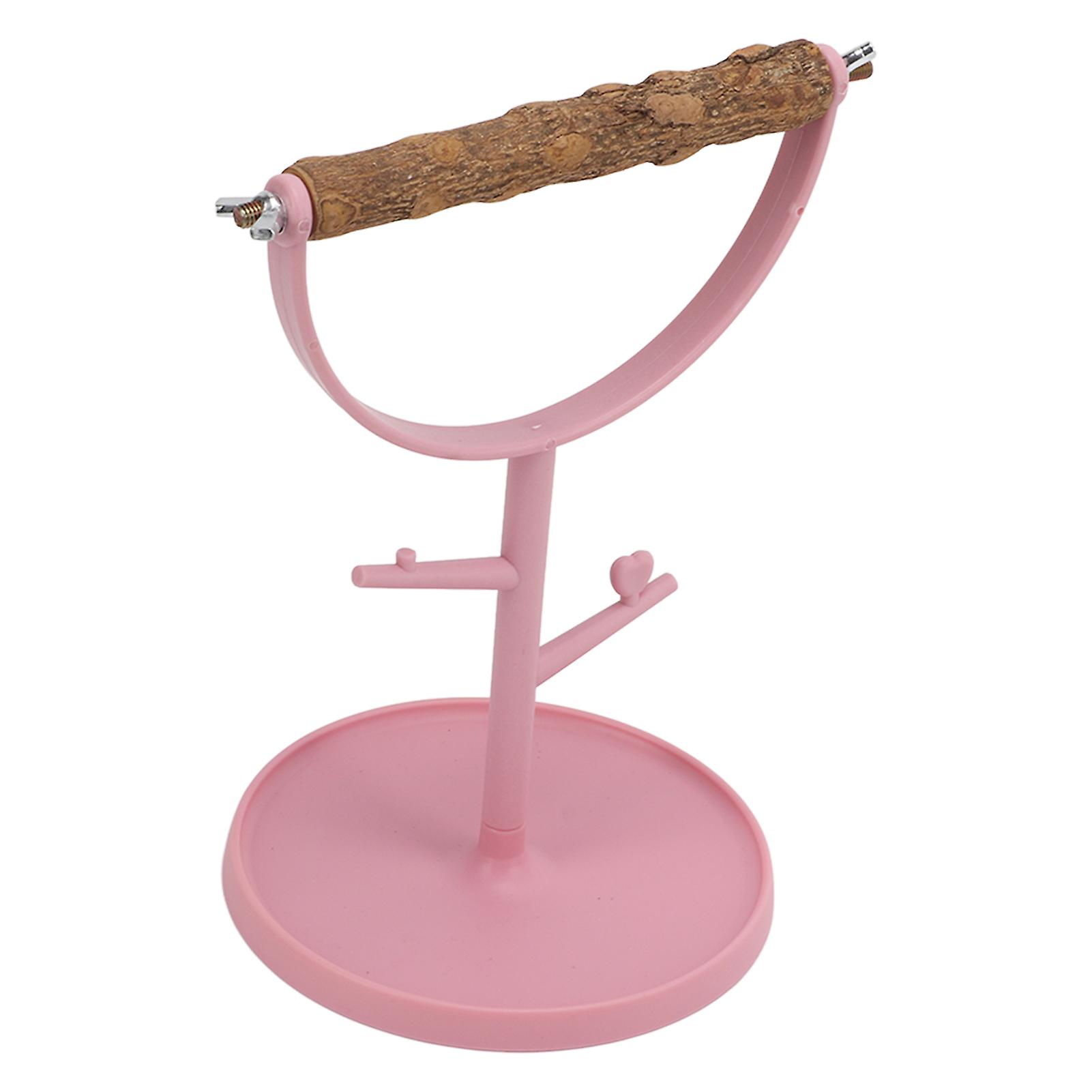 Portable Bird Stand Parrot Outdoor Desktop Stand Bird Training Stand With Pink Disc