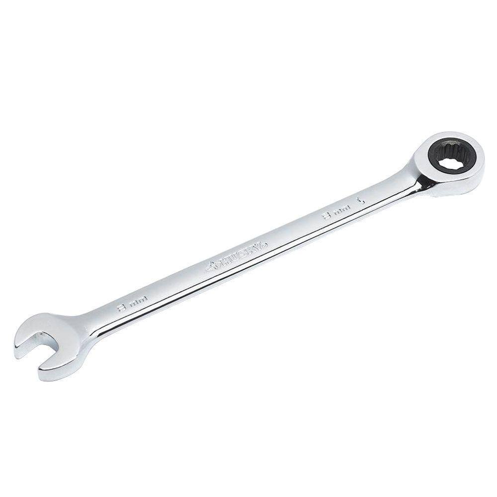 Husky 8 mm 12-Point Metric Ratcheting Combination Wrench HRW8MM