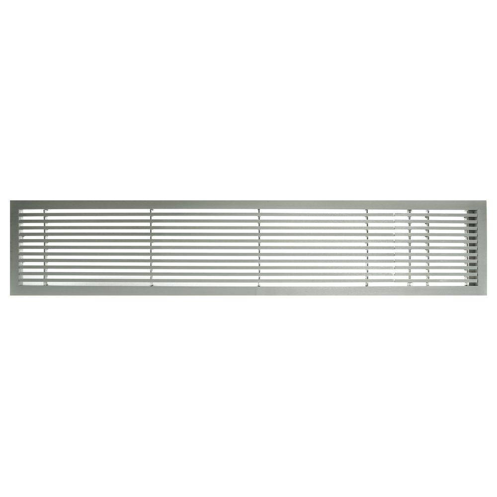 Architectural Grille AG20 Series 4 in. x 48 in. Solid Aluminum Fixed Bar SupplyReturn Air Vent Grille Brushed Satin with Right Door 200044821