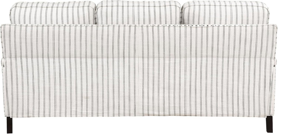 Traditional Sofa  Comfortable Beige Seat With Gray Striped Pattern   Traditional   Sofas   by Decor Love  Houzz