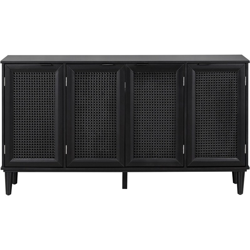 Classic Large Storage Space Sideboard with Artificial Rattan Door